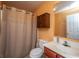 Bathroom with a single vanity, toilet, and enclosed shower at 1409 Bloomingdale Ln, Mount Pleasant, SC 29466
