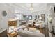 Open-concept living room with natural light, comfortable seating, and seamless flow to the kitchen at 148 Longdale Dr, Summerville, SC 29483