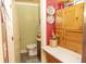 A cozy powder room off of the kitchen at 152 Mansfield Blvd, Charleston, SC 29418