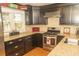 Modern kitchen featuring stainless steel appliances, granite countertops, black cabinetry and tile backsplash at 152 Mansfield Blvd, Charleston, SC 29418