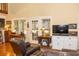 Living room with television and lamps and French doors to the patio at 152 Mansfield Blvd, Charleston, SC 29418