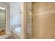 Bathroom featuring a glass shower, soaking tub, and walk-in closet at 183 Civitas St, Mount Pleasant, SC 29464