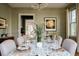 Dining room with hardwood floors, large windows, table set with glassware, and a traditional feel at 222 Haddrell St, Mount Pleasant, SC 29464