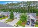 An aerial view captures homes with tidy landscaping, each with its own driveway, set against a backdrop of towering trees at 4831 Carnoustie Ct, Summerville, SC 29485