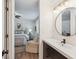 Bathroom view from the vanity to main bedroom at 705 Williamson Dr # C, Mount Pleasant, SC 29464
