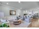 Inviting living room with white sofa and chairs, stylish decor, and an open concept design at 7413 Indigo Palms Way, Johns Island, SC 29455