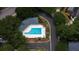 Overhead shot of a well maintained community pool with abundant sunbathing options at 760 Natchez Circle Cir, Mount Pleasant, SC 29464