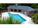 Aerial view of a community pool with ample seating and a covered lounge area at 760 Natchez Circle Cir, Mount Pleasant, SC 29464