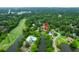 Picturesque aerial shot of a home by a golf course and waterways, offering a scenic and tranquil setting at 919 Overview Ct, Mount Pleasant, SC 29464