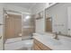 Bathroom featuring a single sink vanity, and a shower-tub with sliding door at 919 Overview Ct, Mount Pleasant, SC 29464