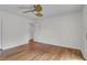 Bedroom featuring hardwood floors, a ceiling fan, and neutral paint at 919 Overview Ct, Mount Pleasant, SC 29464