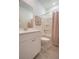 Bathroom featuring a shower-tub combination, white vanity with modern faucet, and contemporary decor at 104 Orchard Blossom Ln, Summerville, SC 29485