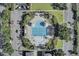 Aerial view of a resort-style community pool with ample seating and beautifully landscaped surroundings at 1489 Red Tide Rd, Mount Pleasant, SC 29466