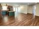 Spacious open concept kitchen with wood floors and stainless steel appliances at 2 Clarksville Ln, Goose Creek, SC 29445