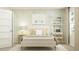 Stylish bedroom with light decor, a modern desk, and patterned wallpaper for a bright space at 205 Agrarian Ave, Summerville, SC 29485
