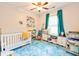 Bedroom decorated as Bedroom with white furniture, window with curtains, and ceiling fan at 209 Apache Dr, Summerville, SC 29483