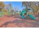 Community playground with slides and climbing equipment for children surrounded by a safe, soft mulch surface at 2336 Brinkley Rd, Johns Island, SC 29455