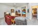 Bright living room with vaulted ceilings, neutral paint, and comfortable furnishings at 254 Mayfield Dr, Goose Creek, SC 29445