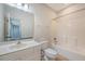 Bathroom features a single sink vanity, tiled floors, toilet, and shower-tub combo at 2701 Fountainhead Way, Mount Pleasant, SC 29466