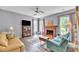 Bright living room with hardwood floors, fireplace, and large windows at 3290 Middleburry Ln, Charleston, SC 29414