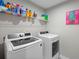 The laundry room features a modern washer and dryer with a shelf for detergent at 409 Grand Palm Ln, Summerville, SC 29485