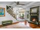 Living room with fireplace and view to dining room at 49 Crosscreek Dr, Charleston, SC 29412