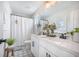 Bright bathroom featuring a double vanity with quartz countertops and modern finishes at 603 Cavour Ct, Summerville, SC 29486