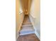Carpeted staircase with wooden handrail leading to the upper level at 619 Red Mulberry Rd, Moncks Corner, SC 29461