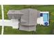 Aerial view of house showing roof, yard, pool and proximity to neighbors at 626 Chigwell Springs Ln, Summerville, SC 29486
