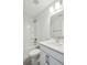Clean bathroom features a single sink vanity, shower/tub combo with white tile, and modern fixtures at 770 Opal Wing St, Moncks Corner, SC 29461