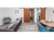 Comfortable living space featuring a sliding door to the bathroom and modern furnishings at 8562 N Highway 17, McClellanville, SC 29458