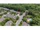 Aerial view of a charming residential neighborhood nestled among mature trees and lush landscaping at 8743 Grassy Oak Trl, North Charleston, SC 29420