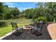 Relaxing backyard fire pit area with seating, perfect for outdoor gatherings and enjoying nature at 910 Kushiwah Creek Ct, Charleston, SC 29412