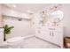 Bright bathroom featuring dual vanity, double shower heads, and modern fixtures at 1211 Lem Rd, Cordesville, SC 29434
