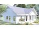 Charming one-story home featuring white siding, a covered porch, and black framed windows at 1219 Pineville Cir, Pineville, SC 29468