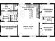 Detailed floor plan showcasing a layout with three bedrooms, two bathrooms, and a kitchen/dining area at 1219 Pineville Cir, Pineville, SC 29468