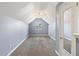 Bedroom features carpeting, blue walls, a ceiling fan, and a window at 1245 Lakefront Drive Dr, Charleston, SC 29412