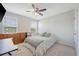 Bedroom with carpeted floors and a ceiling fan, offering community views at 143 Airy Dr, Summerville, SC 29486