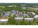 Aerial view of the community, showcasing tennis courts, lush landscaping, and a serene pond, highlighting the property's location at 1627 Live Oak Park, Seabrook Island, SC 29455