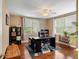 Bright office with hardwood floors, ceiling fan, and ample natural light at 19 Avondale Ave, Charleston, SC 29407