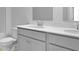 Bright bathroom featuring double vanity with grey cabinets and white countertop at 222 Seele St, Summerville, SC 29485