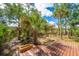 Backyard features a brick fire pit and wood deck; great for entertaining at 2301 N Creek Dr, Mount Pleasant, SC 29466