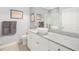 Bright bathroom featuring a vessel sink on a granite countertop and decorative art at 300 Bucksley Ln # 102, Charleston, SC 29492