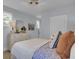 This bright bedroom features a large window, light-blue walls, and minimal decor for a simple yet elegant style at 3041 Robeson Trce, Johns Island, SC 29455