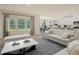 Bright and airy living room boasts a neutral color palette and access to the kitchen and dining area at 424 Radiant Blue Way, Summerville, SC 29486