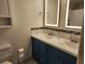 Bathroom featuring a double sink vanity with blue cabinetry at 514 Woodward Blvd, Summerville, SC 29483