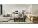 Bright living room with a plush L-shaped sofa, woven chairs, and a well-appointed kitchen in the background at 1130 Darling St, Summerville, SC 29485
