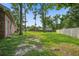 Large backyard with mature trees and a partial view of the fenced perimeter at 127 Cornell Dr, Ladson, SC 29456