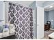 Bathroom featuring a shower with patterned curtain and blue walls at 172 Cotillion Cresent Cres, Summerville, SC 29483
