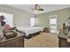 Primary bedroom with a bed, a ceiling fan, and connected bath at 172 Cotillion Cresent Cres, Summerville, SC 29483